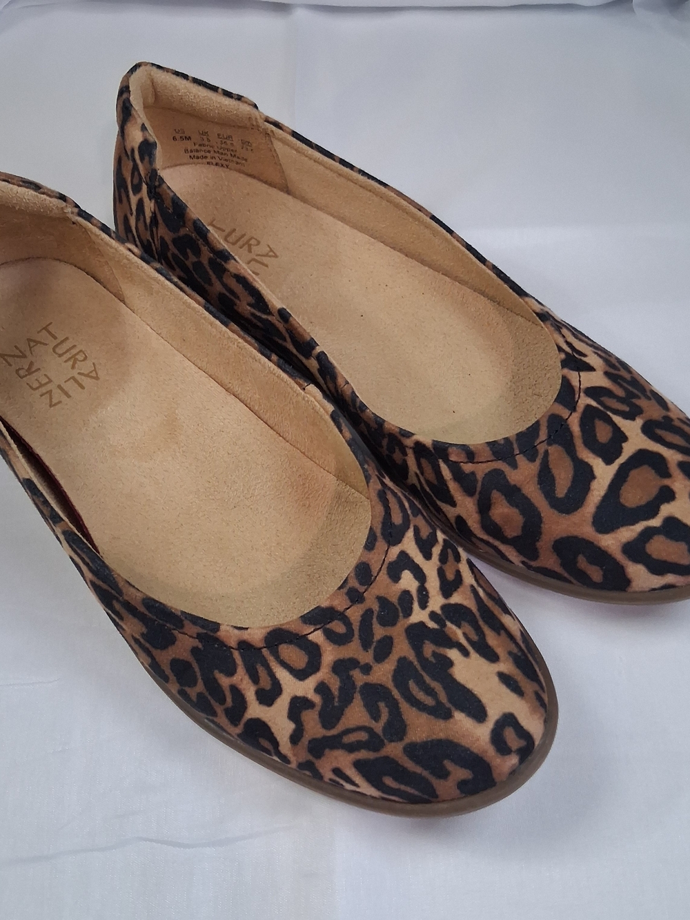 Naturalizer Leopard Print Women's Ballet Flats - Tan/Black Size 6.5